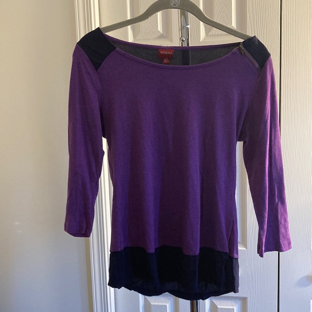 Merona purple quarter sleeve top